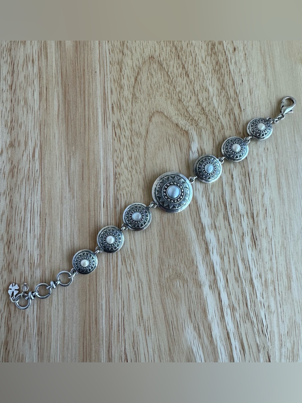Silver-Tone White Stone Multi-Disc Bracelet - Women Jewelry (Lucky Brand)